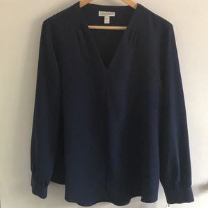 Dana Buchman XL Navy Escape Popover Blouse